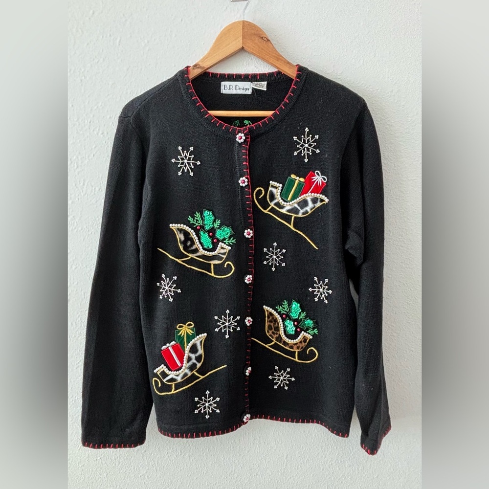 B.P. Design Black Christmas sweater / cardigan